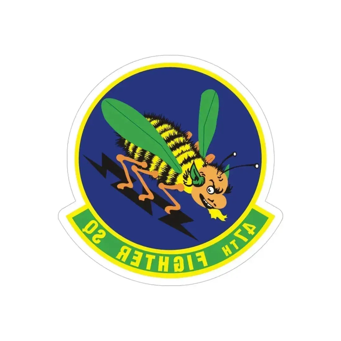 47th Fighter Squadron (U.S. Air Force) REVERSE PRINT Transparent Die-Cut STICKER 5 Inch Die-Cut Transparent - The Sticker Space