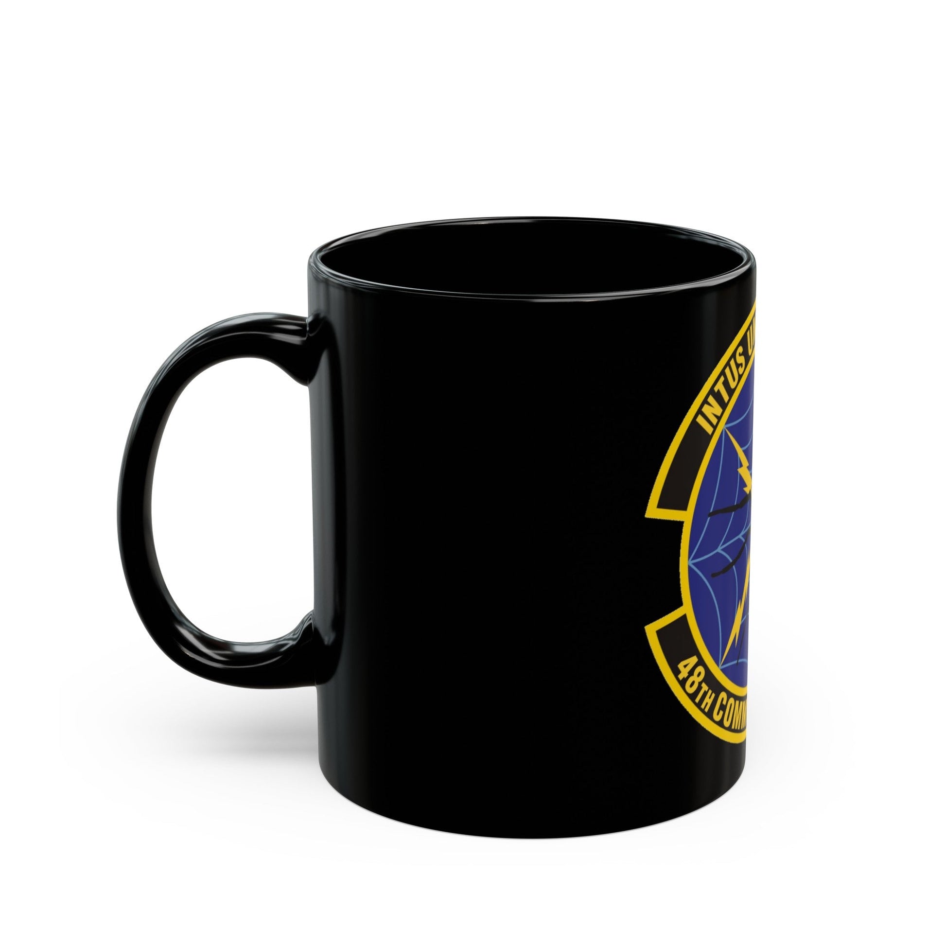 48 Communications Squadron USAFE (U.S. Air Force) Black Coffee Mug-The Sticker Space