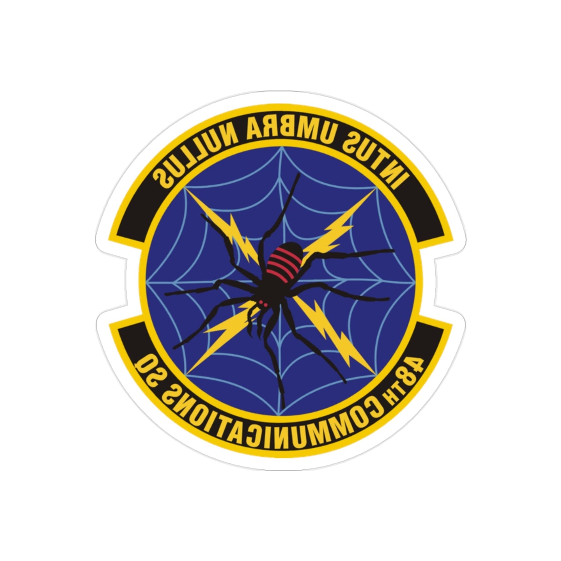 48 Communications Squadron USAFE (U.S. Air Force) REVERSE PRINT Transparent STICKER-2" × 2"-The Sticker Space