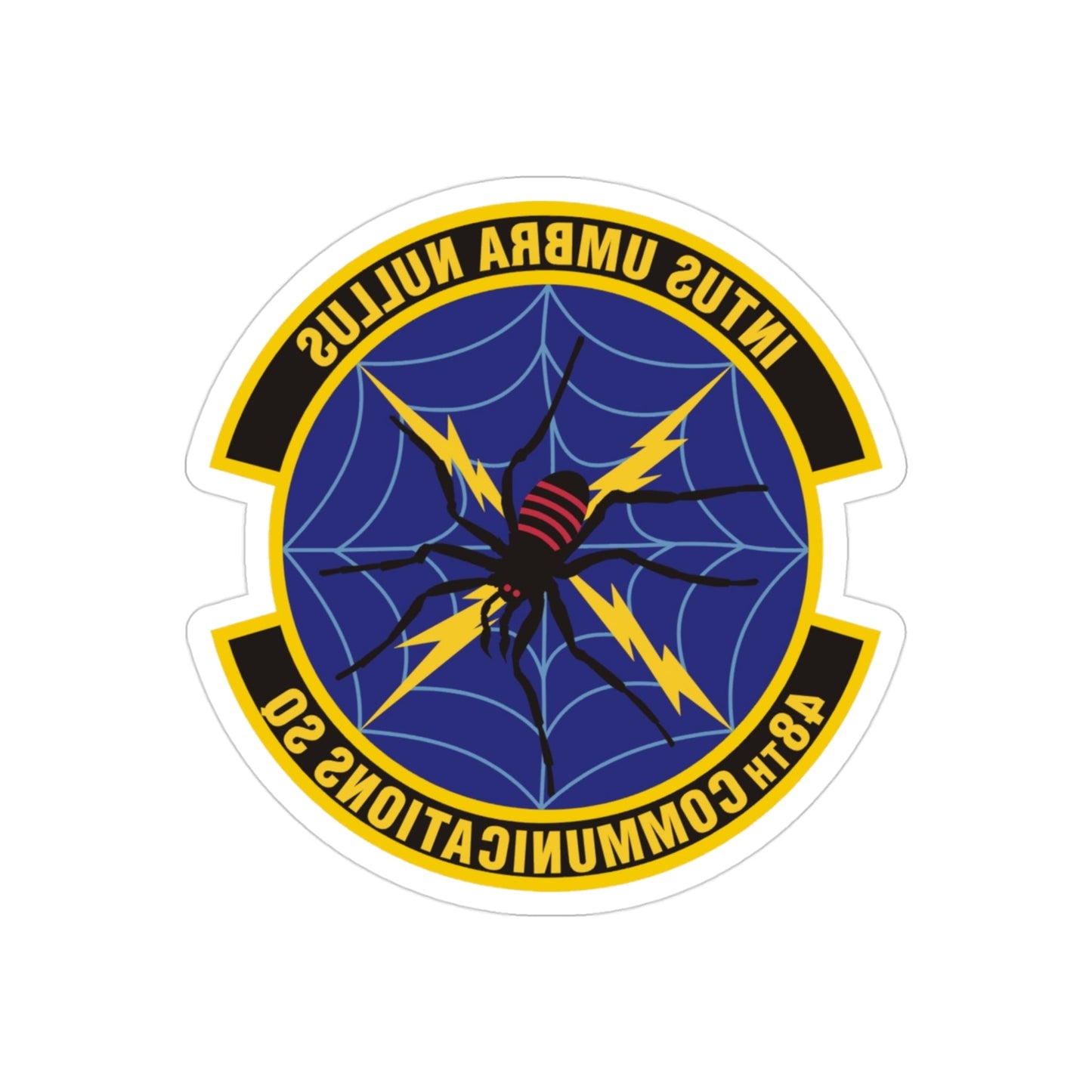 48 Communications Squadron USAFE (U.S. Air Force) REVERSE PRINT Transparent STICKER-3" × 3"-The Sticker Space