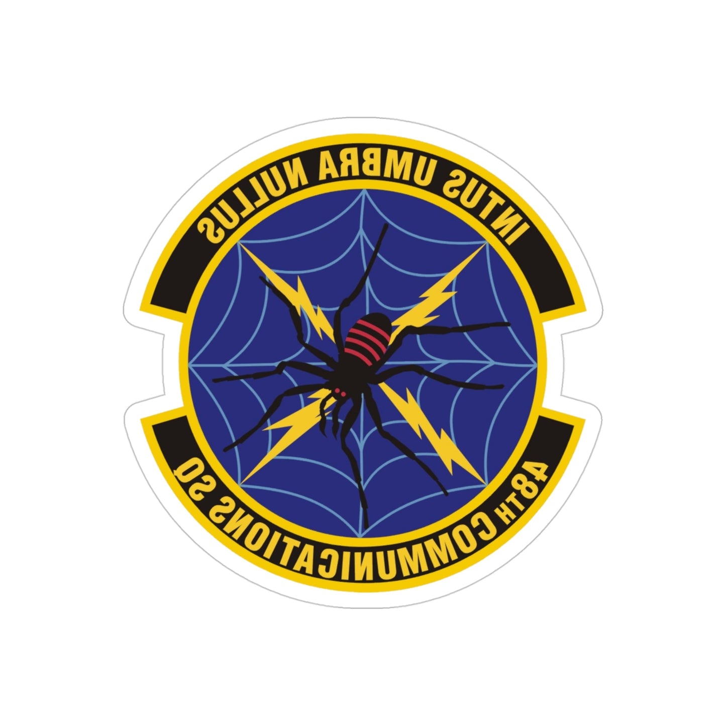 48 Communications Squadron USAFE (U.S. Air Force) REVERSE PRINT Transparent STICKER-4" × 4"-The Sticker Space