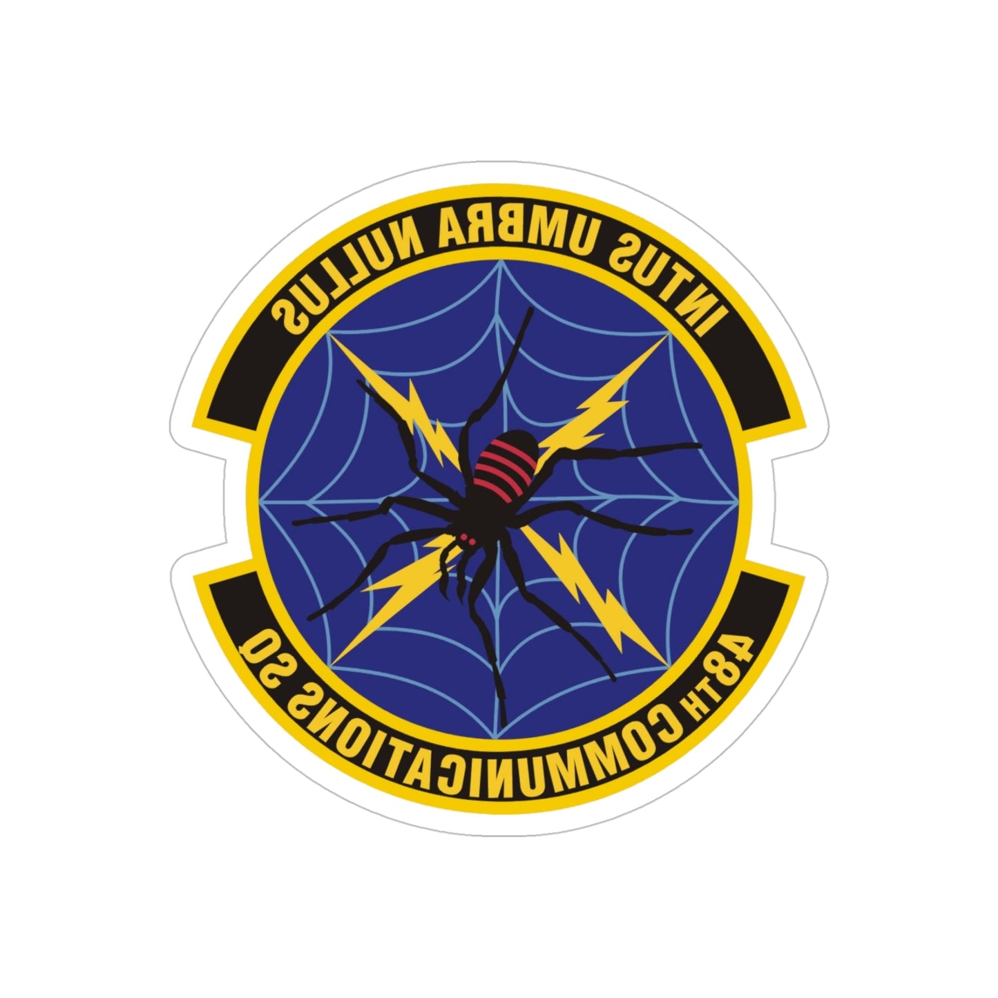 48 Communications Squadron USAFE (U.S. Air Force) REVERSE PRINT Transparent STICKER-5" × 5"-The Sticker Space