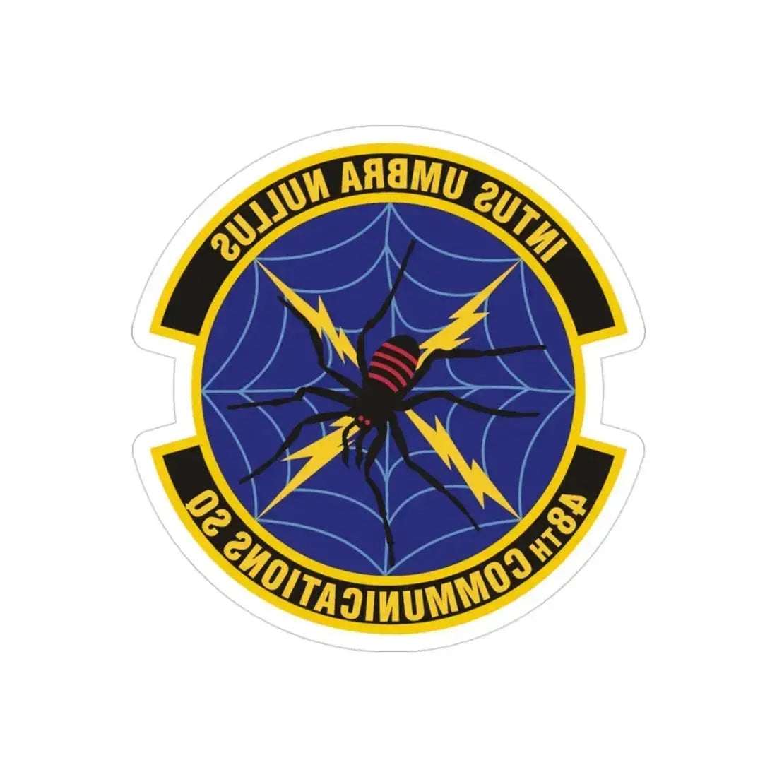 48 Communications Squadron USAFE (U.S. Air Force) REVERSE PRINT Transparent Die-Cut STICKER 3 Inch Die-Cut Transparent - The Sticker Space