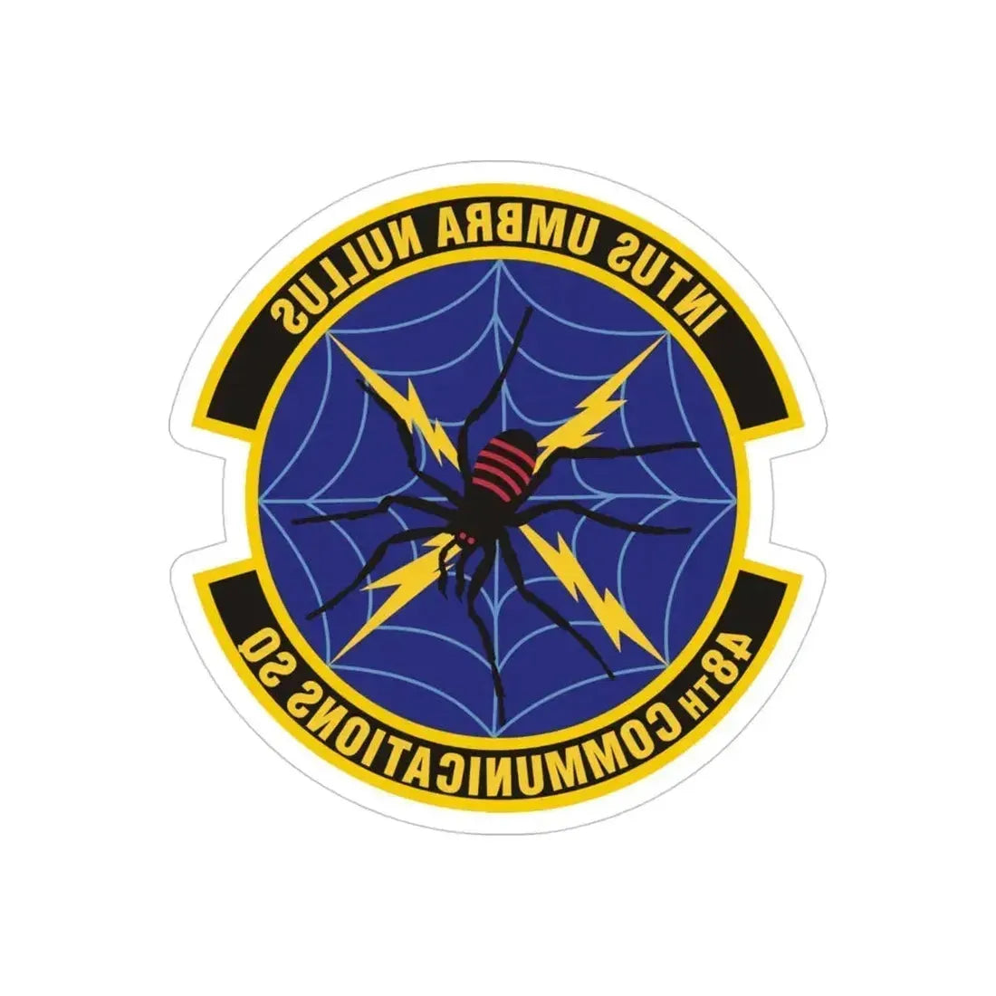48 Communications Squadron USAFE (U.S. Air Force) REVERSE PRINT Transparent Die-Cut STICKER 4 Inch Die-Cut Transparent - The Sticker Space