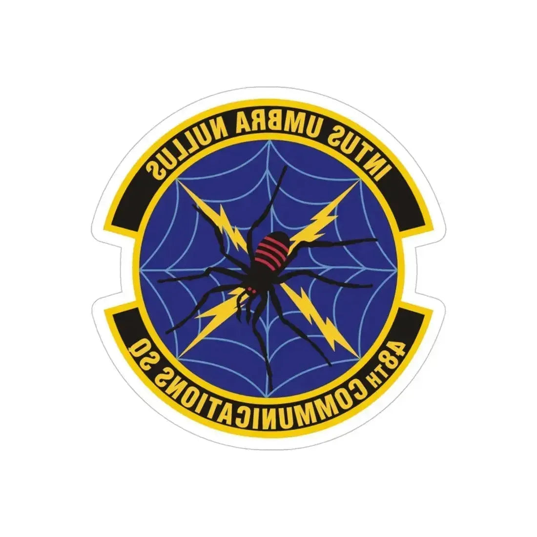 48 Communications Squadron USAFE (U.S. Air Force) REVERSE PRINT Transparent Die-Cut STICKER 5 Inch Die-Cut Transparent - The Sticker Space