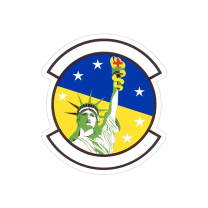 48 Healthcare Operations Squadron USAFE (U.S. Air Force) REVERSE PRINT Transparent Die-Cut STICKER 3 Inch Die-Cut Transparent - The Sticker Space