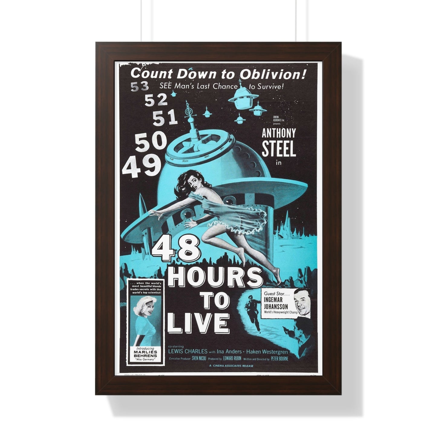 48 HOURS TO LIVE 1959 - Framed Movie Poster-16″ x 24″-The Sticker Space