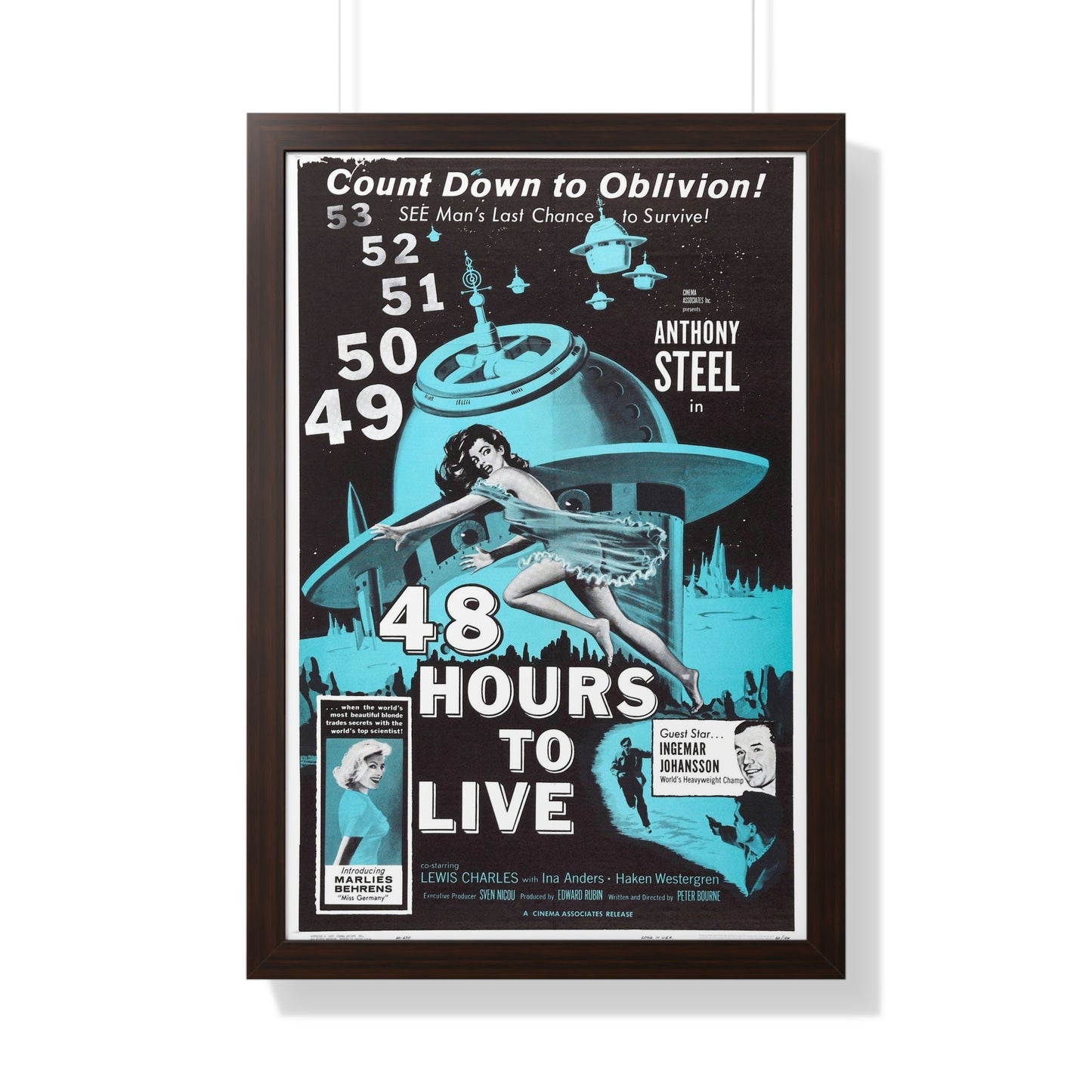 48 HOURS TO LIVE 1959 - Framed Movie Poster-20" x 30"-The Sticker Space