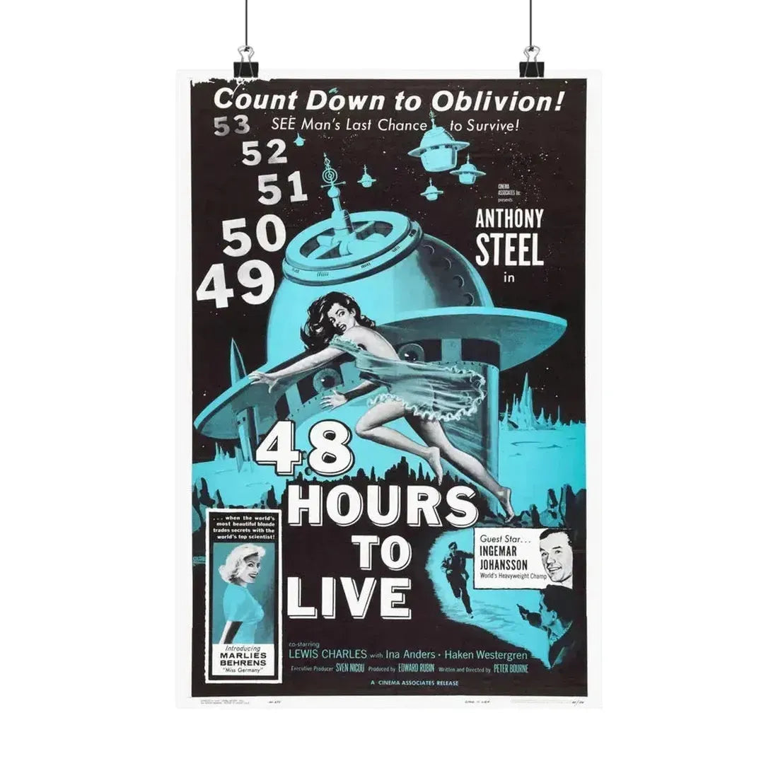 48 HOURS TO LIVE 1959 - Paper Movie Poster 12″ x 18″ Matte - The Sticker Space