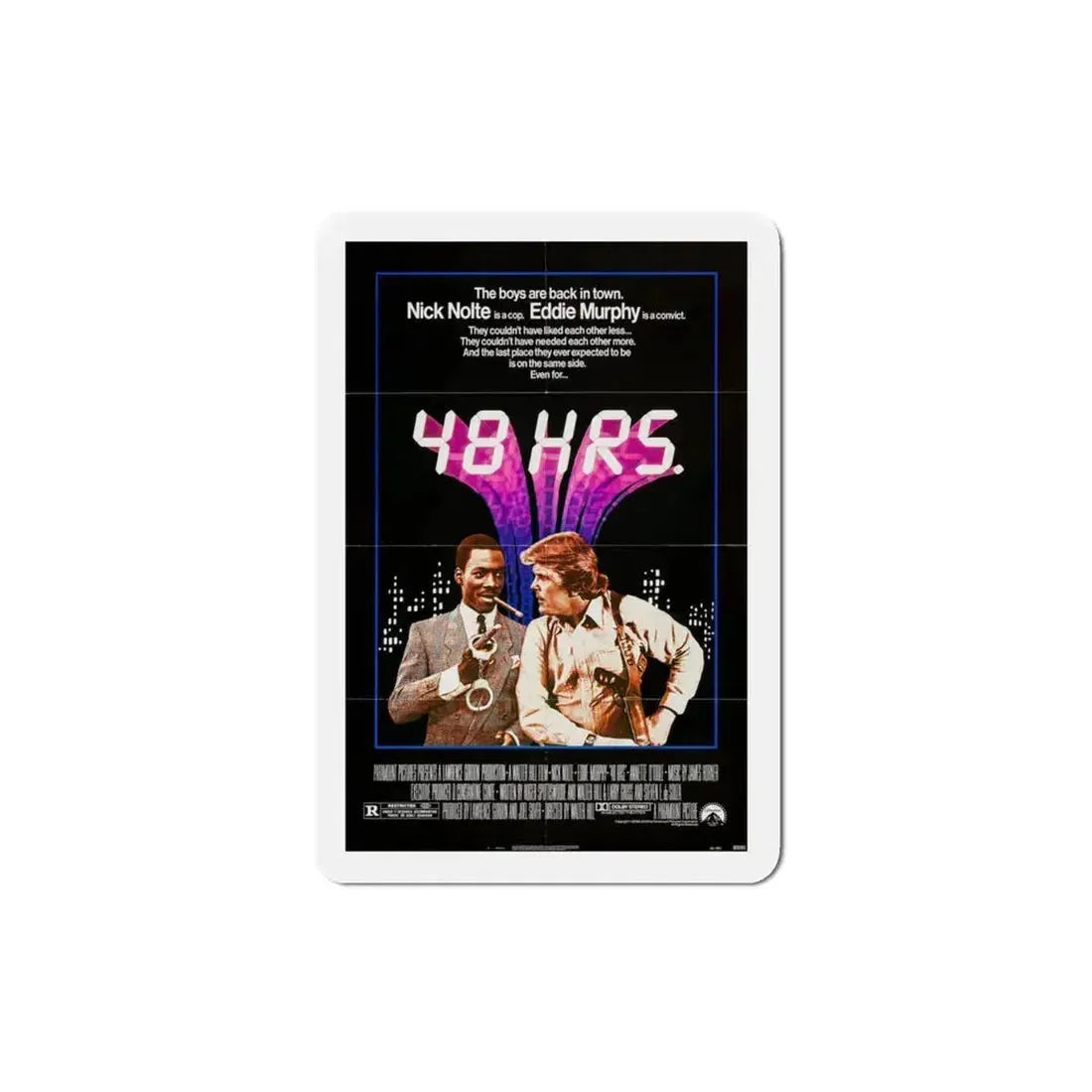48 Hrs 1982 Movie Poster Refrigerator Magnet 3 Inch - The Sticker Space