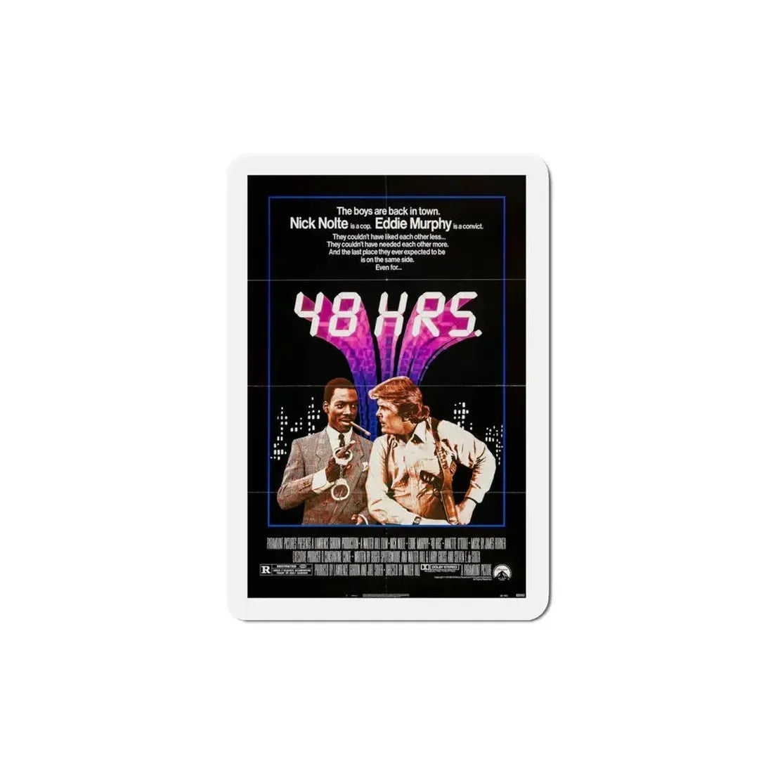 48 Hrs 1982 Movie Poster Refrigerator Magnet 4 Inch - The Sticker Space