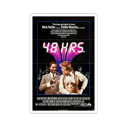 48 Hrs 1982 Movie Poster - STICKER Vinyl Kiss-Cut Decal 4 Inch White - The Sticker Space