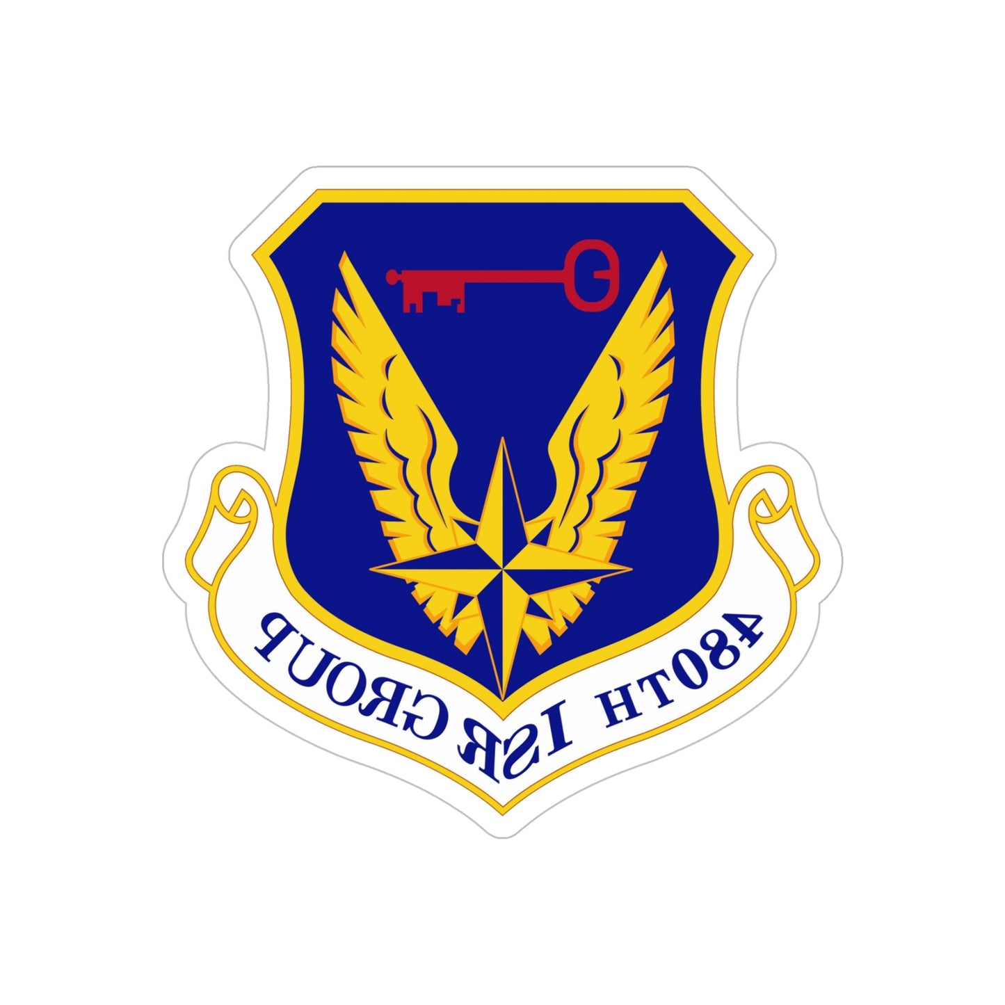 480 Intelligence Surveillance and Reconnaissance Group ACC (U.S. Air Force) REVERSE PRINT Transparent STICKER-5" × 5"-The Sticker Space