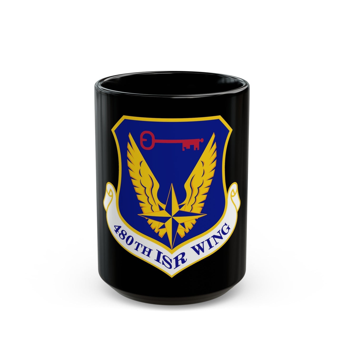 480 Intelligence Surveillance and Reconnaissance Wing ACC (U.S. Air Force) Black Coffee Mug-15oz-The Sticker Space