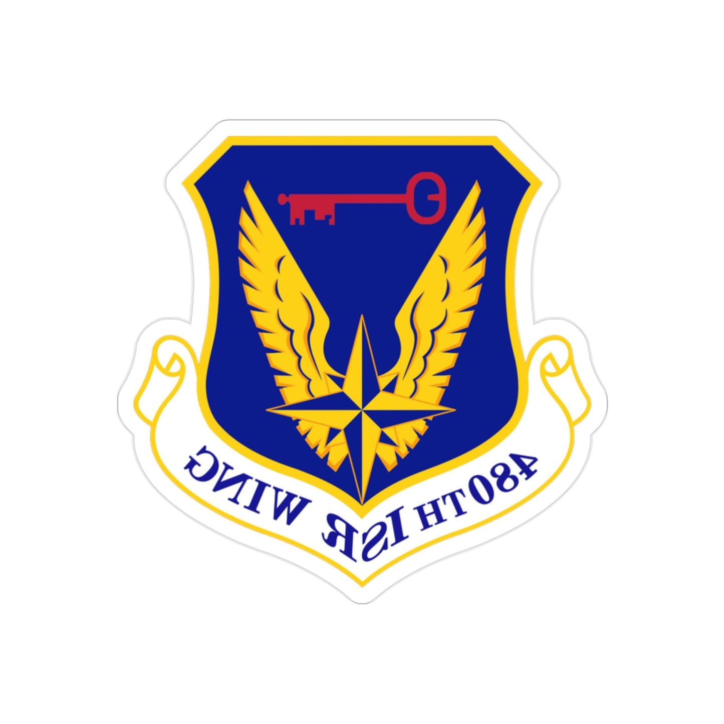 480 Intelligence Surveillance and Reconnaissance Wing ACC (U.S. Air Force) REVERSE PRINT Transparent STICKER-2" × 2"-The Sticker Space