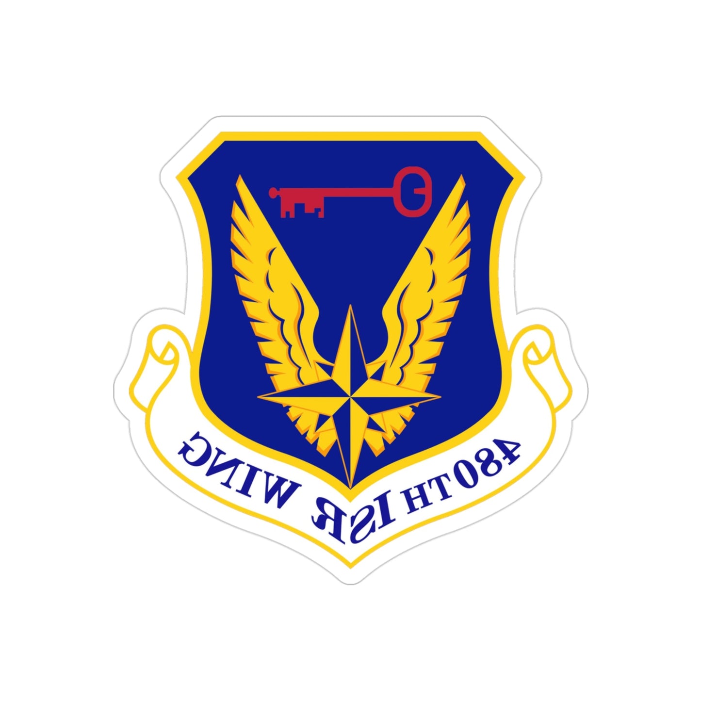 480 Intelligence Surveillance and Reconnaissance Wing ACC (U.S. Air Force) REVERSE PRINT Transparent STICKER-3" × 3"-The Sticker Space