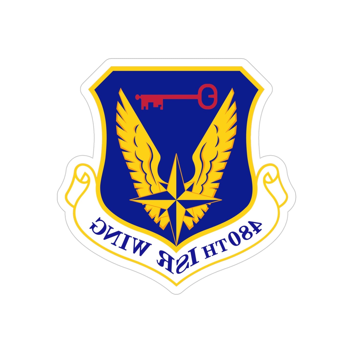 480 Intelligence Surveillance and Reconnaissance Wing ACC (U.S. Air Force) REVERSE PRINT Transparent STICKER-4" × 4"-The Sticker Space