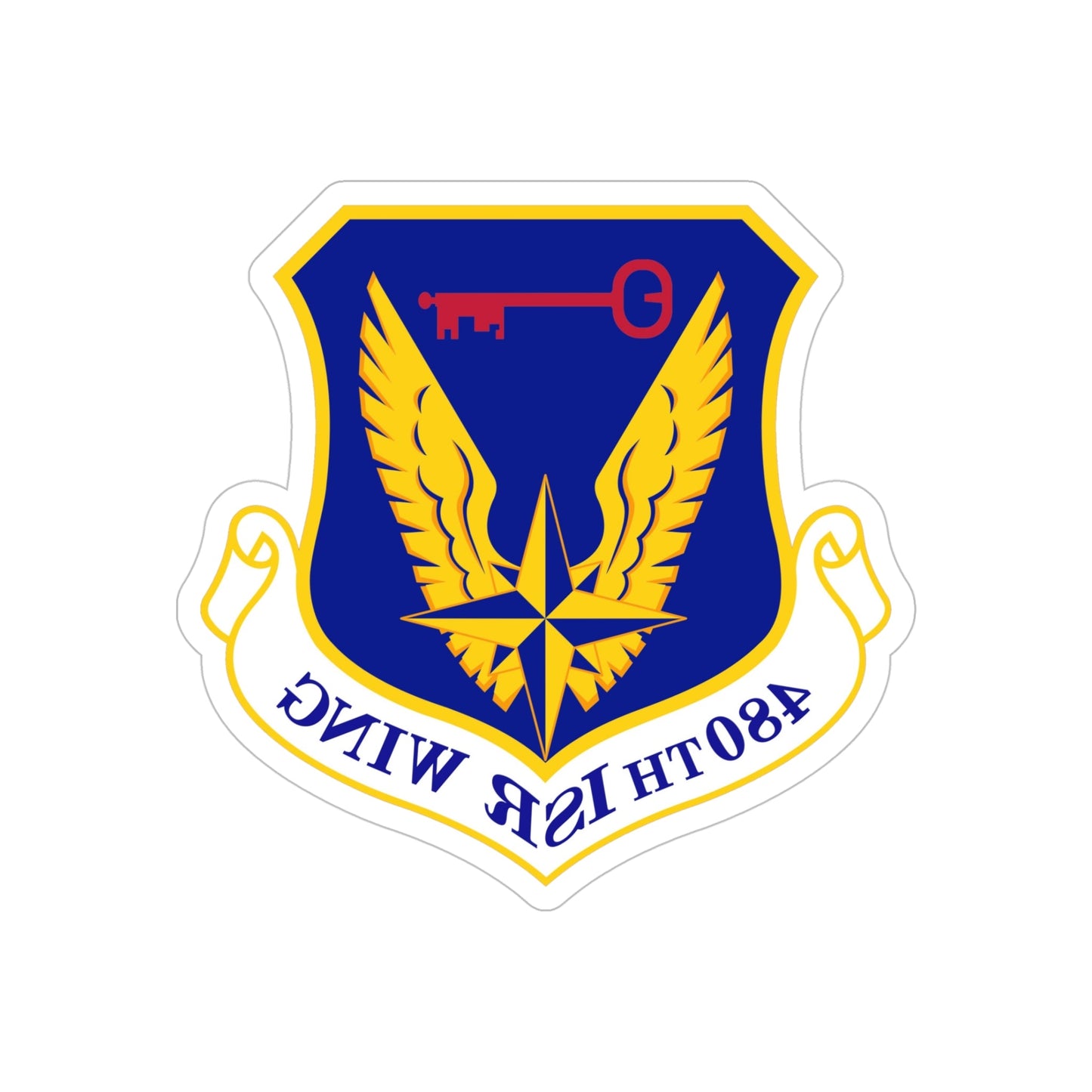 480 Intelligence Surveillance and Reconnaissance Wing ACC (U.S. Air Force) REVERSE PRINT Transparent STICKER-5" × 5"-The Sticker Space