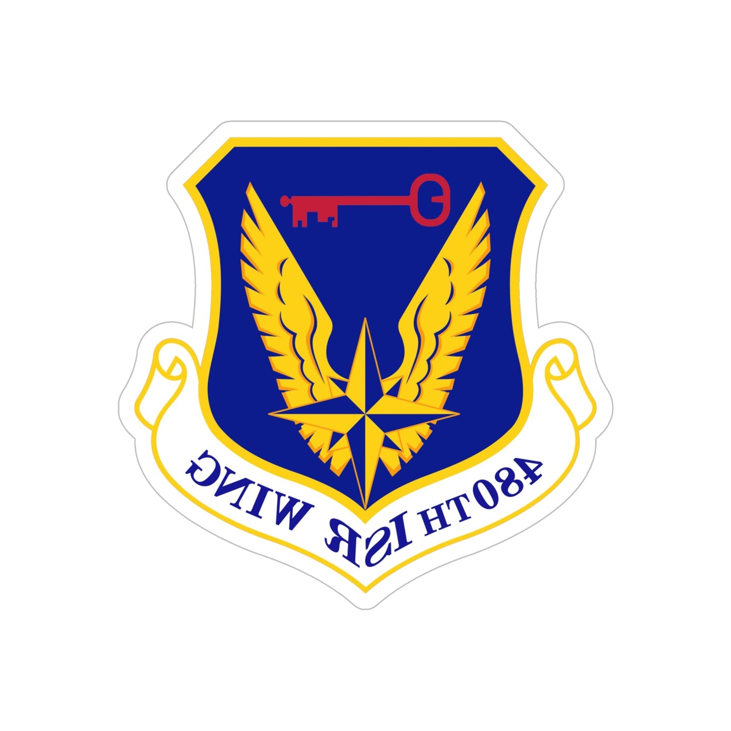 480 Intelligence Surveillance and Reconnaissance Wing ACC (U.S. Air Force) REVERSE PRINT Transparent STICKER-6" × 6"-The Sticker Space