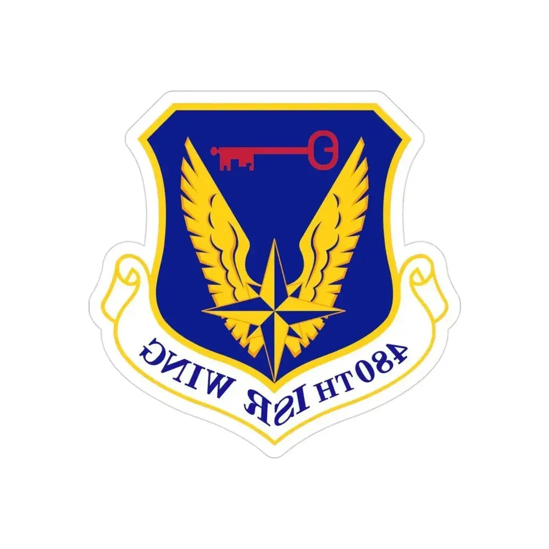 480 Intelligence Surveillance and Reconnaissance Wing ACC (U.S. Air Force) REVERSE PRINT Transparent Die-Cut STICKER 3 Inch Die-Cut Transparent - The Sticker Space
