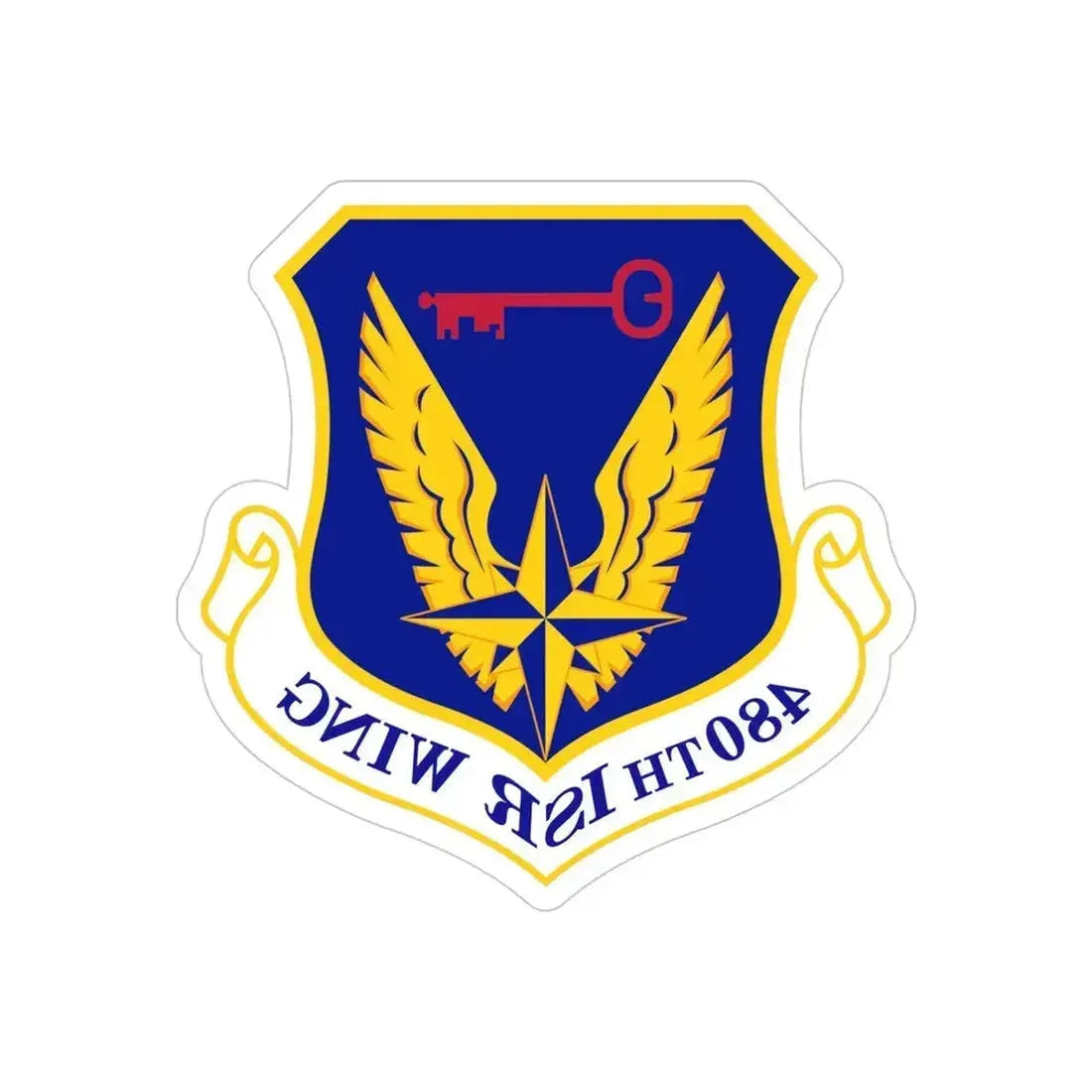480 Intelligence Surveillance and Reconnaissance Wing ACC (U.S. Air Force) REVERSE PRINT Transparent Die-Cut STICKER 4 Inch Die-Cut Transparent - The Sticker Space