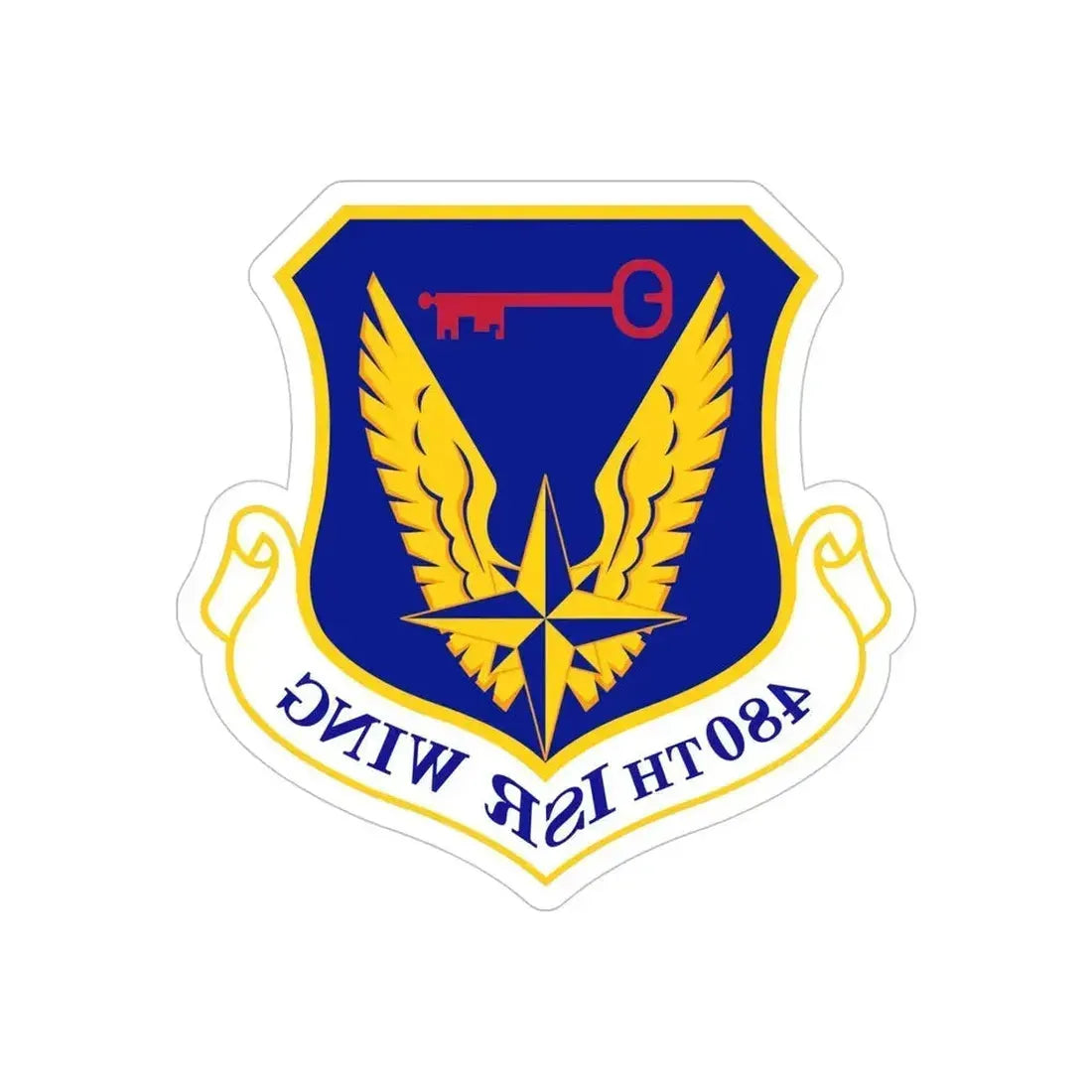 480 Intelligence Surveillance and Reconnaissance Wing ACC (U.S. Air Force) REVERSE PRINT Transparent Die-Cut STICKER 5 Inch Die-Cut Transparent - The Sticker Space