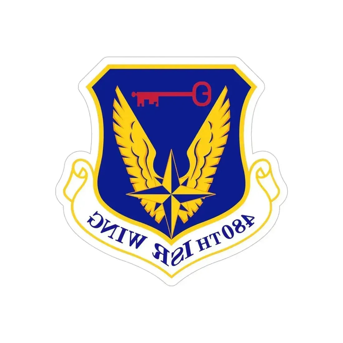 480 Intelligence Surveillance and Reconnaissance Wing ACC (U.S. Air Force) REVERSE PRINT Transparent Die-Cut STICKER 6 Inch Die-Cut Transparent - The Sticker Space