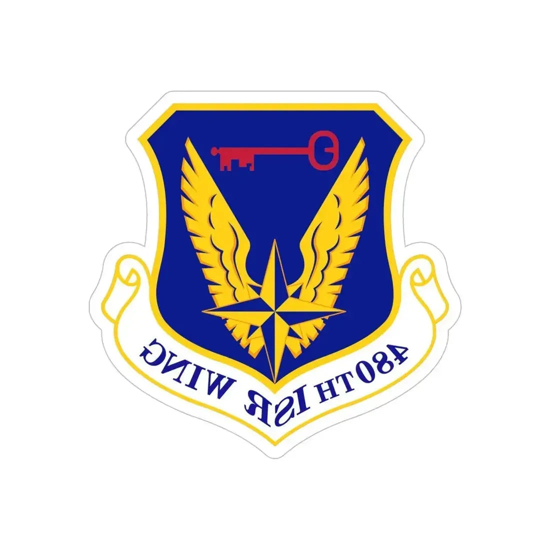 480 Intelligence Surveillance and Reconnaissance Wing ACC (U.S. Air Force) REVERSE PRINT Transparent Die-Cut STICKER - The Sticker Space