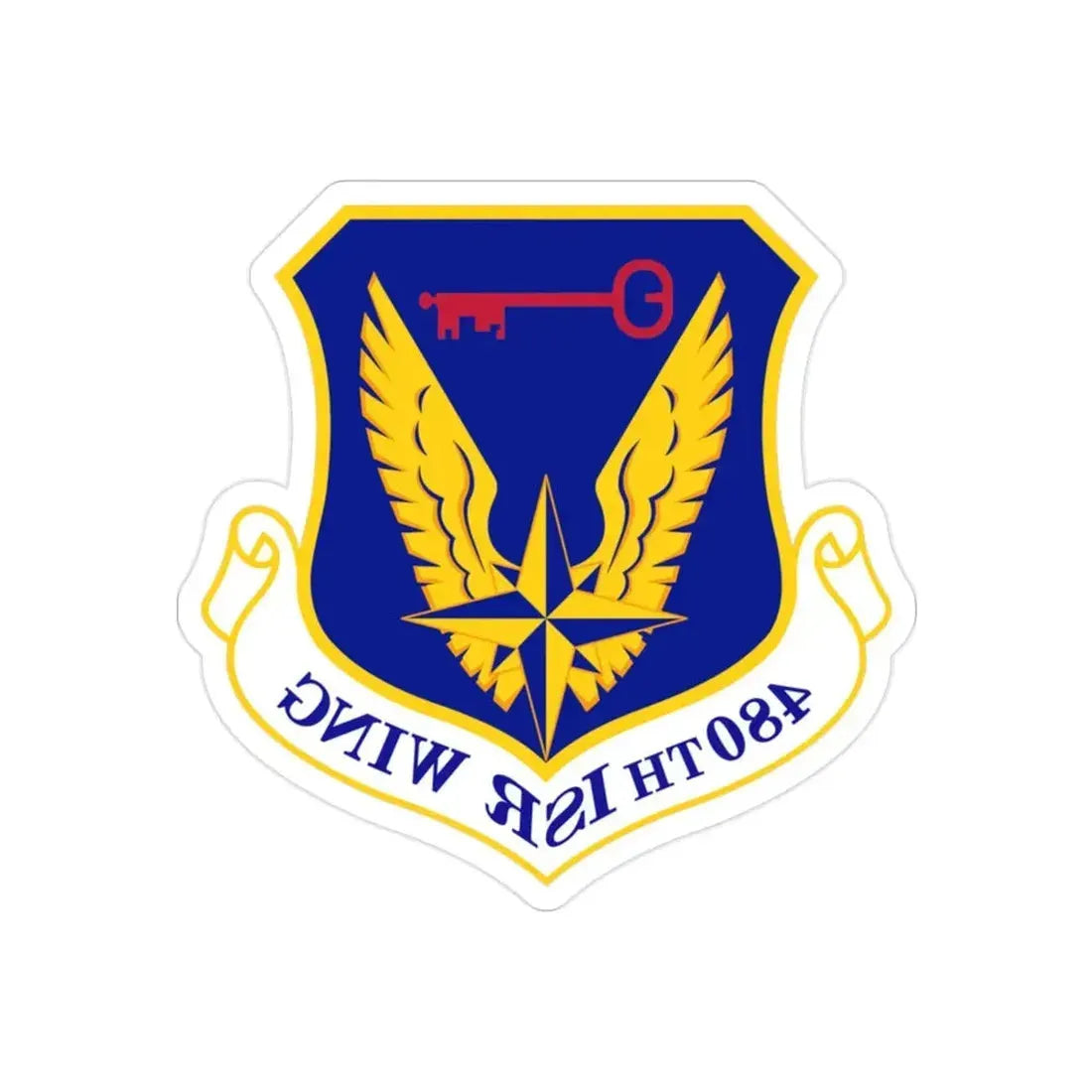 480 Intelligence Surveillance and Reconnaissance Wing ACC (U.S. Air Force) REVERSE PRINT Transparent Die-Cut STICKER - The Sticker Space