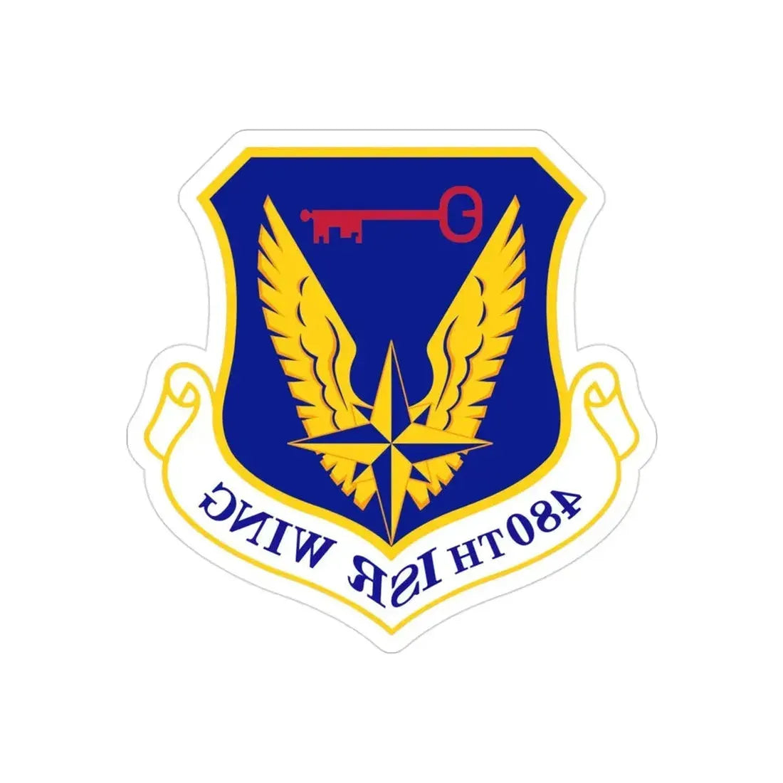 480 Intelligence Surveillance and Reconnaissance Wing ACC (U.S. Air Force) REVERSE PRINT Transparent Die-Cut STICKER - The Sticker Space