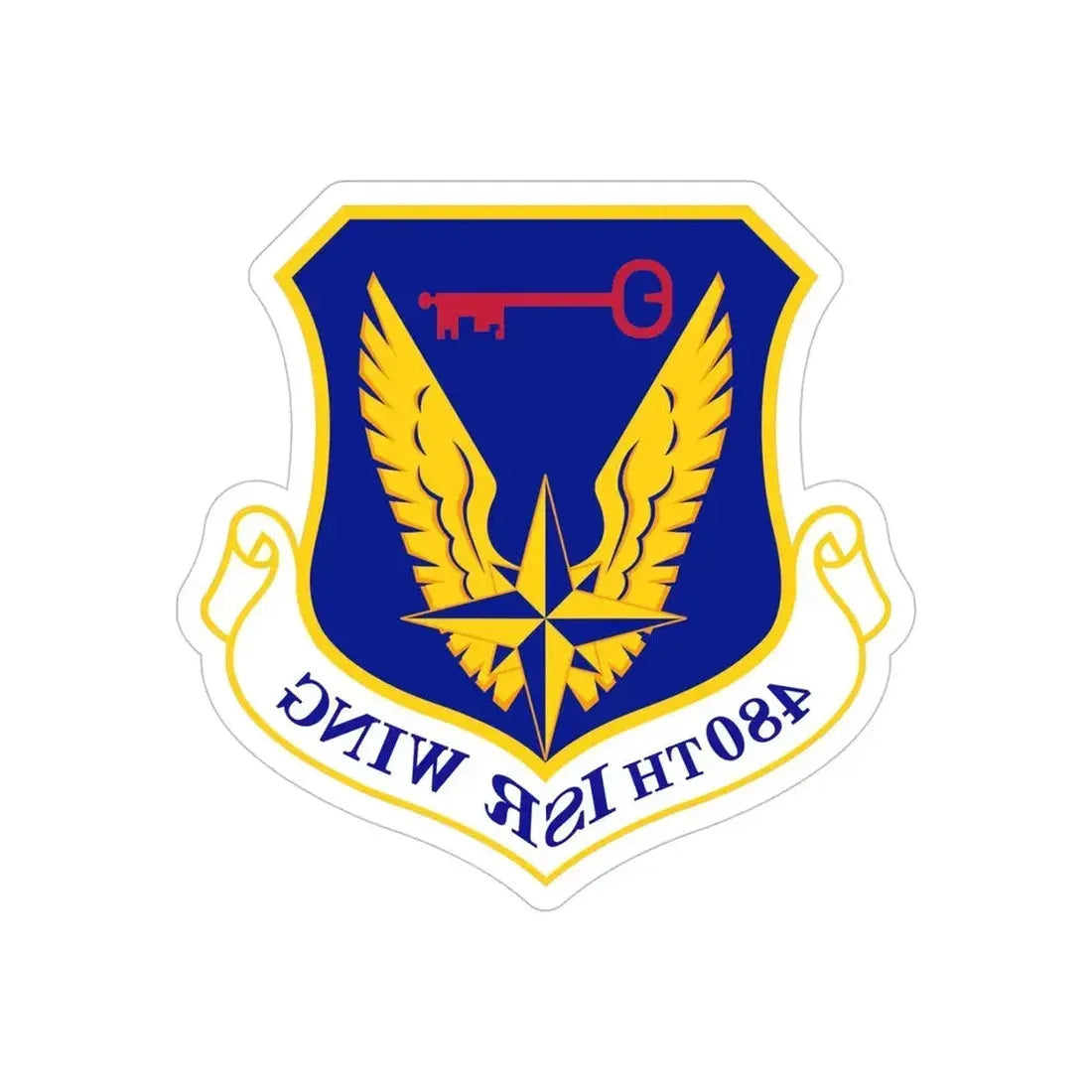 480 Intelligence Surveillance and Reconnaissance Wing ACC (U.S. Air Force) REVERSE PRINT Transparent Die-Cut STICKER - The Sticker Space