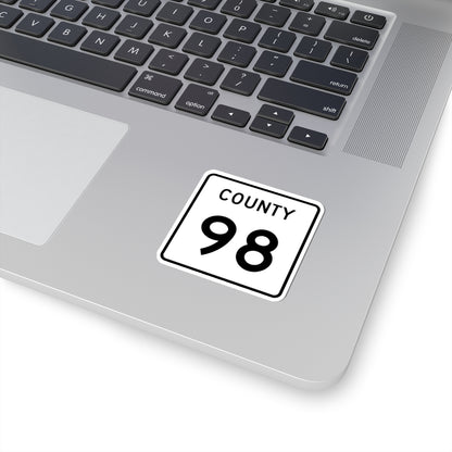 County 98 square (Minnesota) (Road Sign) STICKER Vinyl Kiss-Cut Decal
