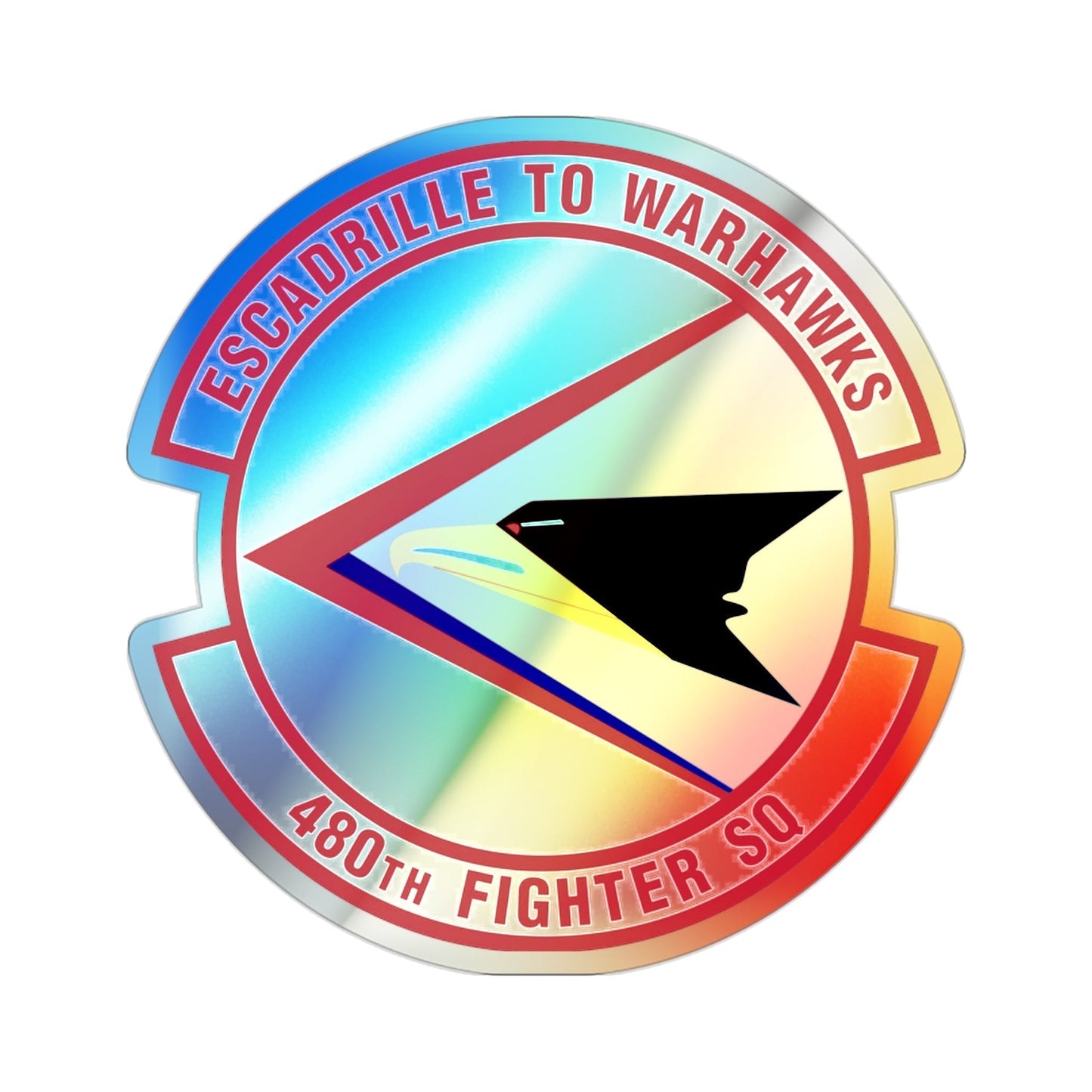 480th Fighter Squadron (U.S. Air Force) Holographic STICKER Die-Cut Vinyl Decal-2 Inch-The Sticker Space