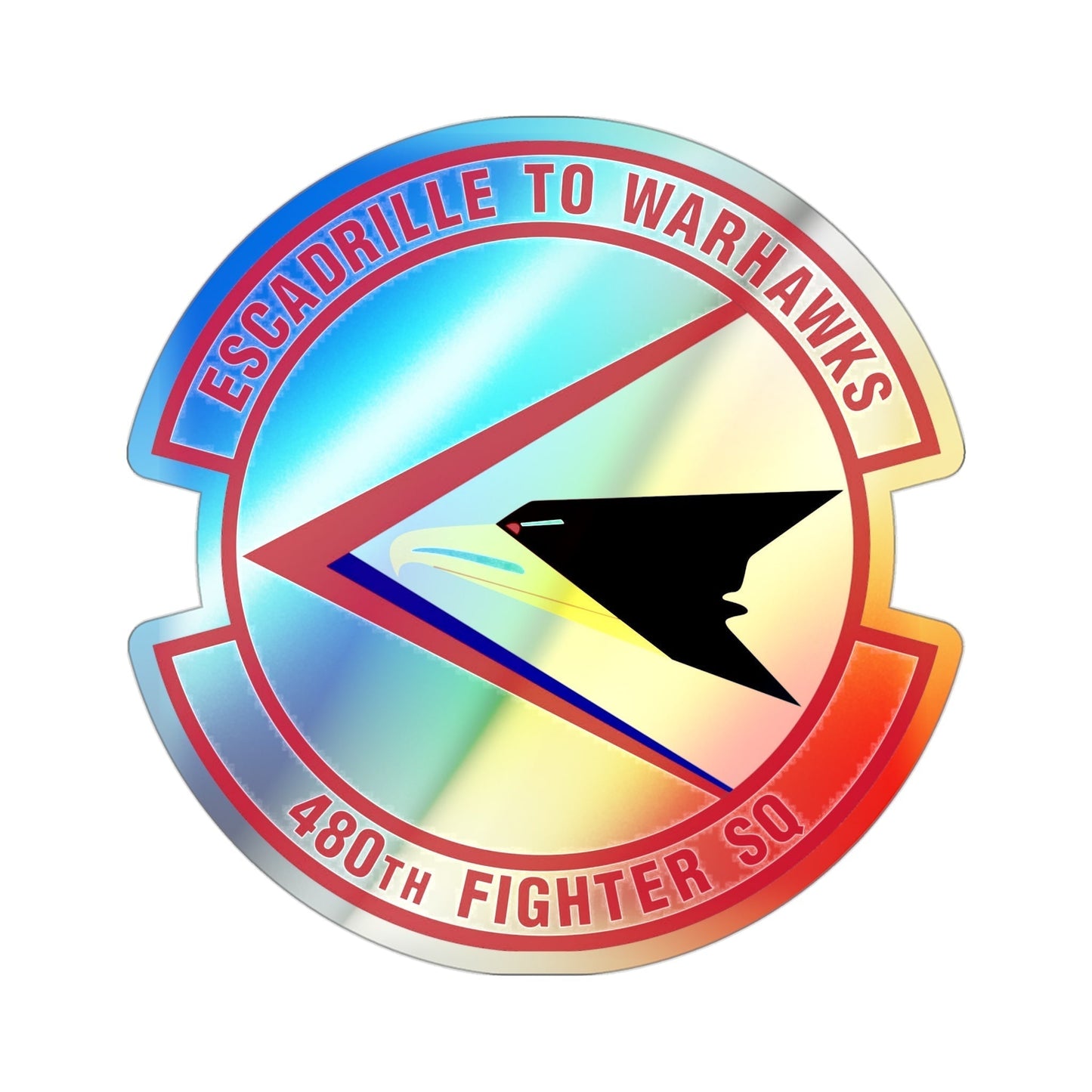 480th Fighter Squadron (U.S. Air Force) Holographic STICKER Die-Cut Vinyl Decal-3 Inch-The Sticker Space