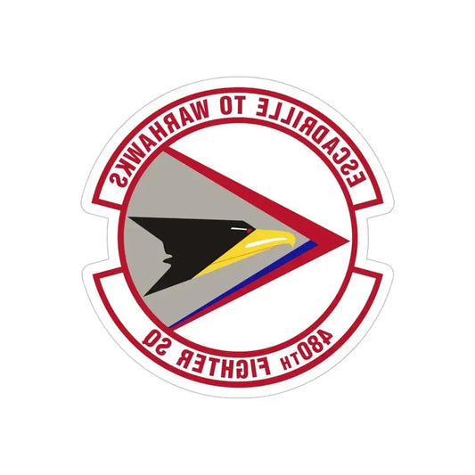 480th Fighter Squadron (U.S. Air Force) REVERSE PRINT Transparent Die-Cut STICKER 6 Inch Die-Cut Transparent - The Sticker Space