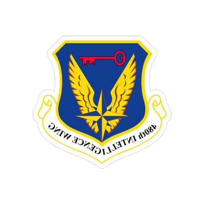 480th Intelligence Wing (U.S. Air Force) REVERSE PRINT Transparent STICKER-2" × 2"-The Sticker Space