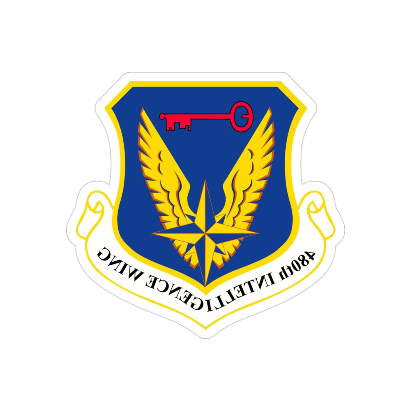 480th Intelligence Wing (U.S. Air Force) REVERSE PRINT Transparent STICKER-3" × 3"-The Sticker Space