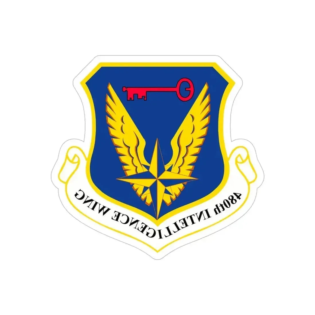 480th Intelligence Wing (U.S. Air Force) REVERSE PRINT Transparent Die-Cut STICKER 6 Inch Die-Cut Transparent - The Sticker Space