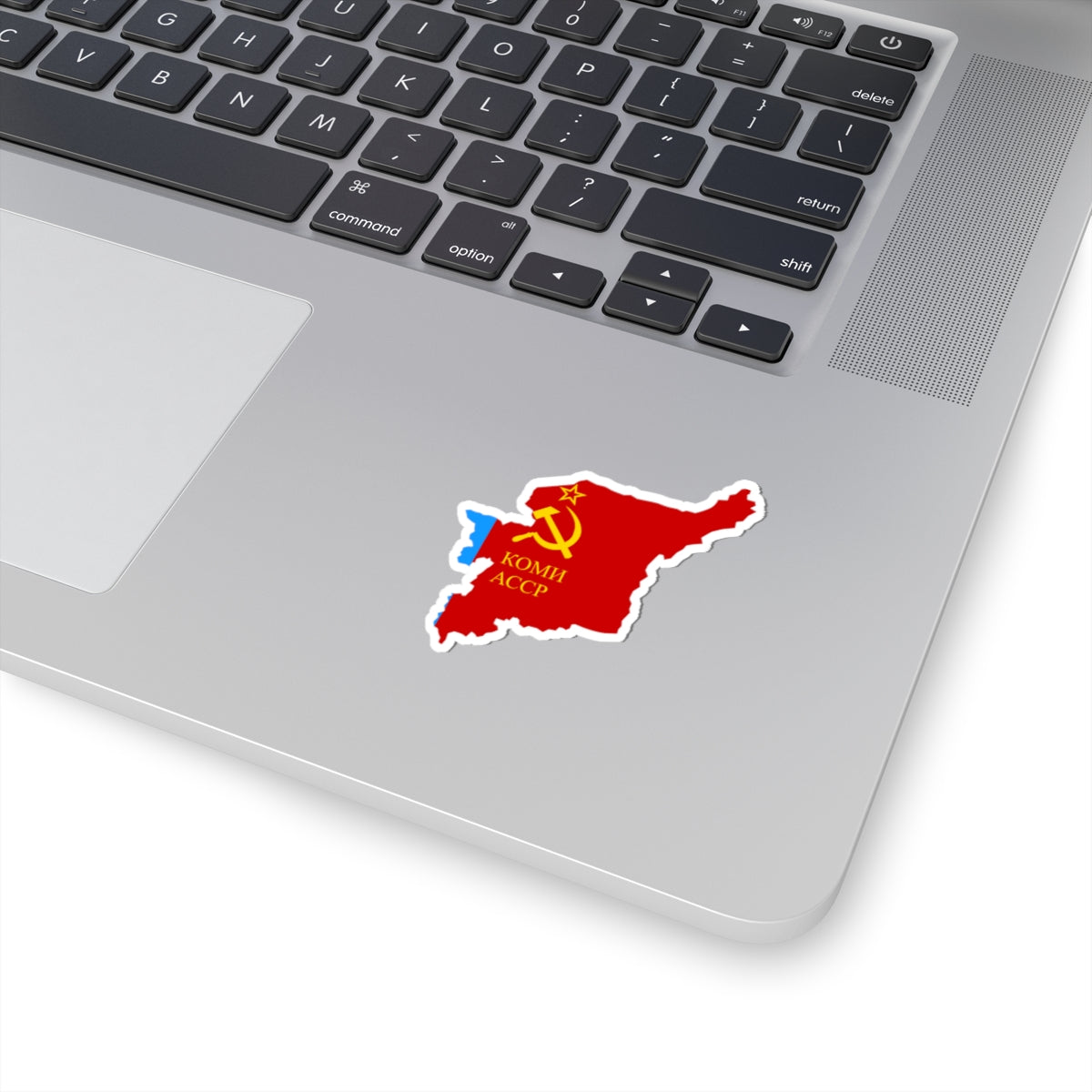 Flag-map of Komi ASSR (Russia) STICKER Vinyl Kiss-Cut Decal