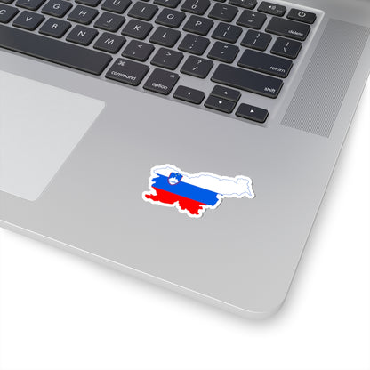 Flag-map of Slovenia (Slovenia) STICKER Vinyl Kiss-Cut Decal