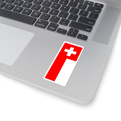 Vertical flag of Switzerland (Switzerland) STICKER Vinyl Kiss-Cut Decal
