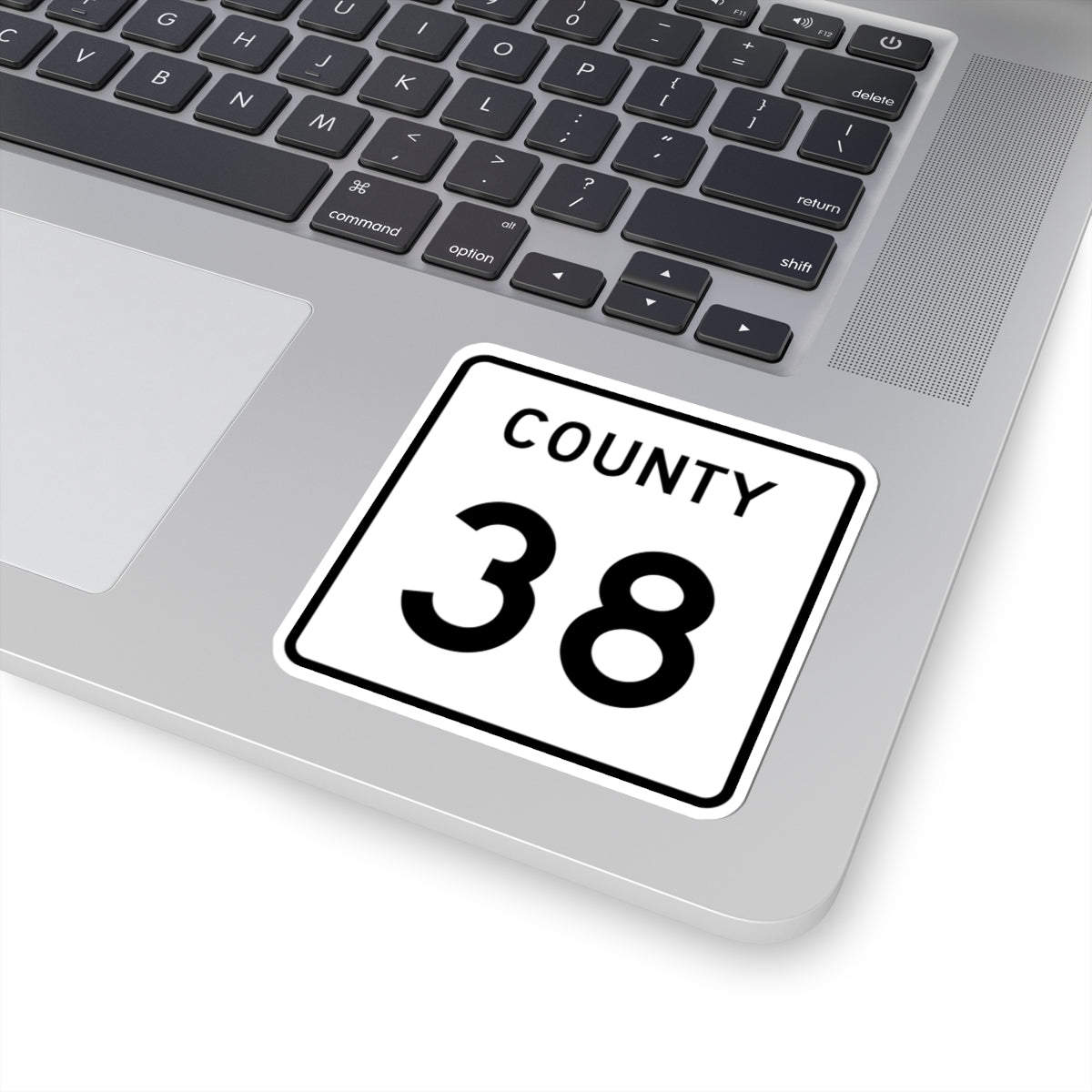 County 38 square (Minnesota) (Road Sign) STICKER Vinyl Kiss-Cut Decal