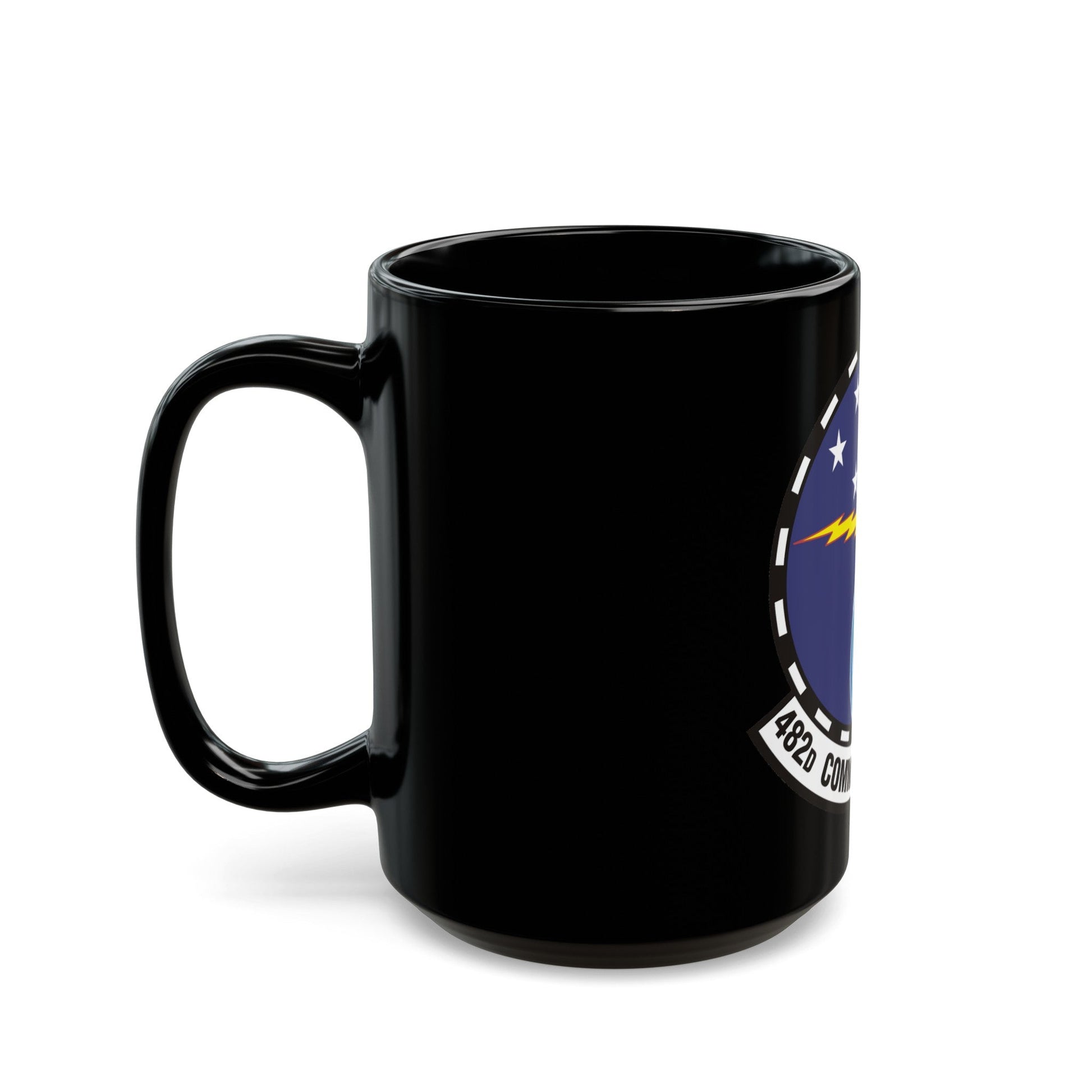 482d Communications Squadron (U.S. Air Force) Black Coffee Mug-The Sticker Space