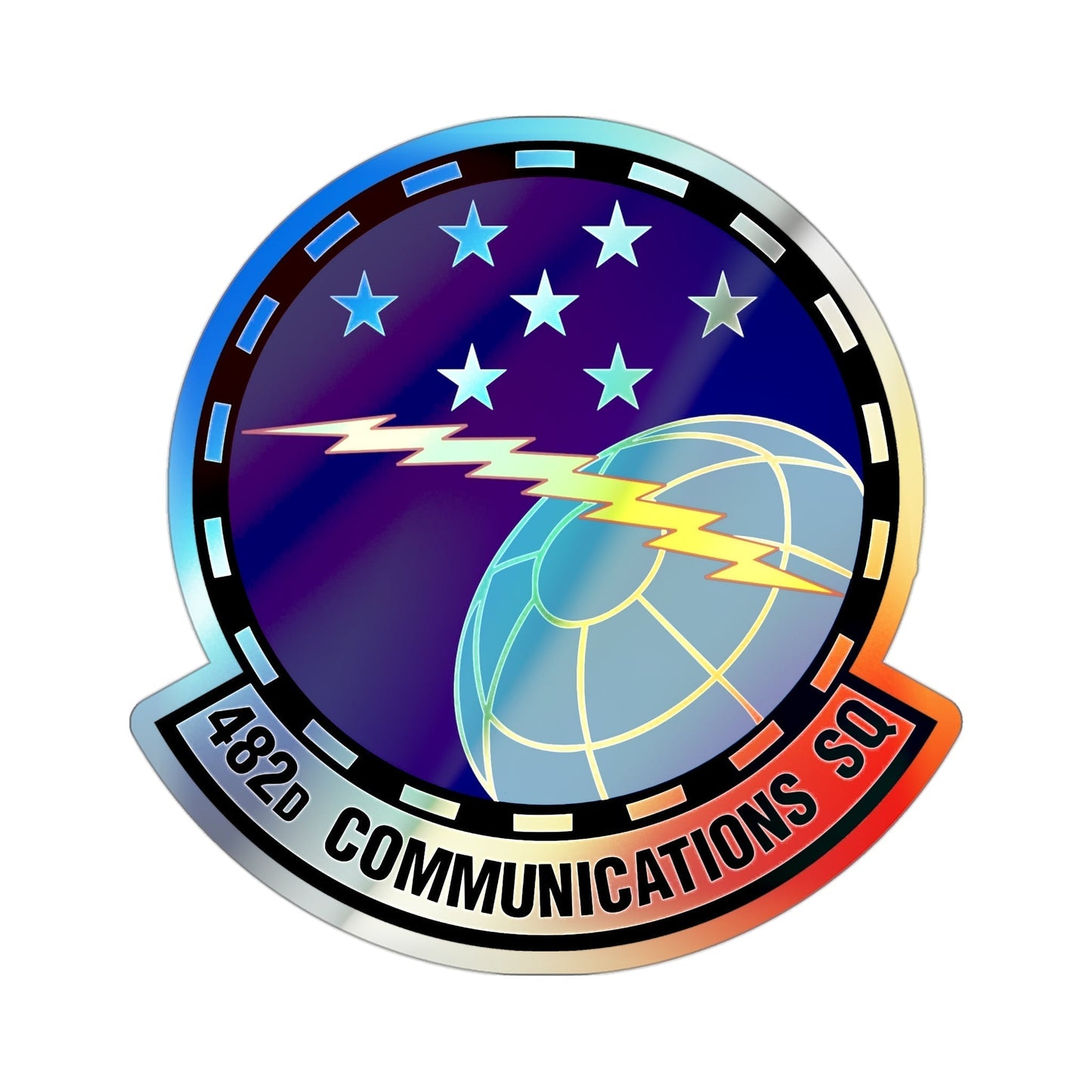 482d Communications Squadron (U.S. Air Force) Holographic STICKER Die-Cut Vinyl Decal-3 Inch-The Sticker Space