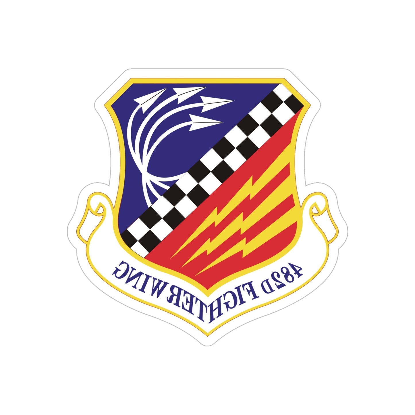 482d Fighter Wing (U.S. Air Force) REVERSE PRINT Transparent STICKER-5" × 5"-The Sticker Space