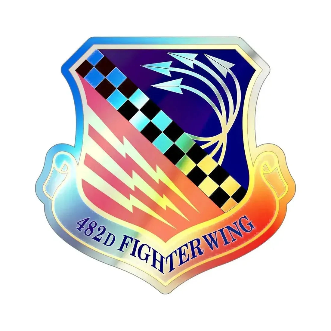 482d Fighter Wing (U.S. Air Force) Holographic STICKER Die-Cut Vinyl Decal 5 Inch Holographic - The Sticker Space