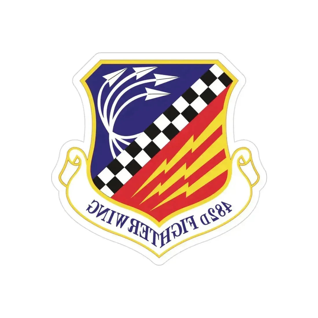 482d Fighter Wing (U.S. Air Force) REVERSE PRINT Transparent Die-Cut STICKER 3 Inch Die-Cut Transparent - The Sticker Space