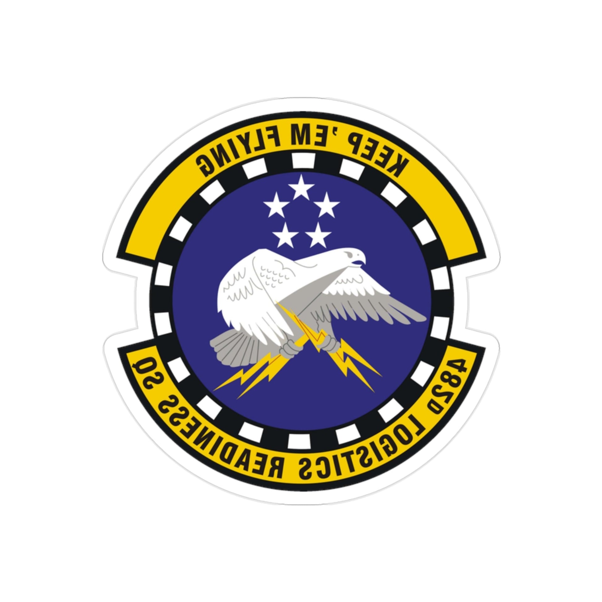 482d Logistics Readiness Squadron (U.S. Air Force) REVERSE PRINT Transparent STICKER-2" × 2"-The Sticker Space