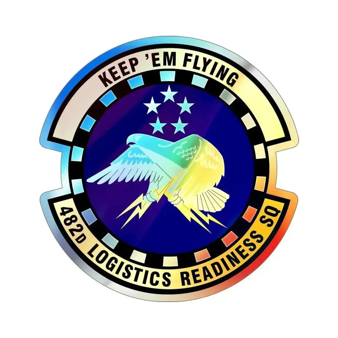 482d Logistics Readiness Squadron (U.S. Air Force) Holographic STICKER Die-Cut Vinyl Decal 5 Inch Holographic - The Sticker Space