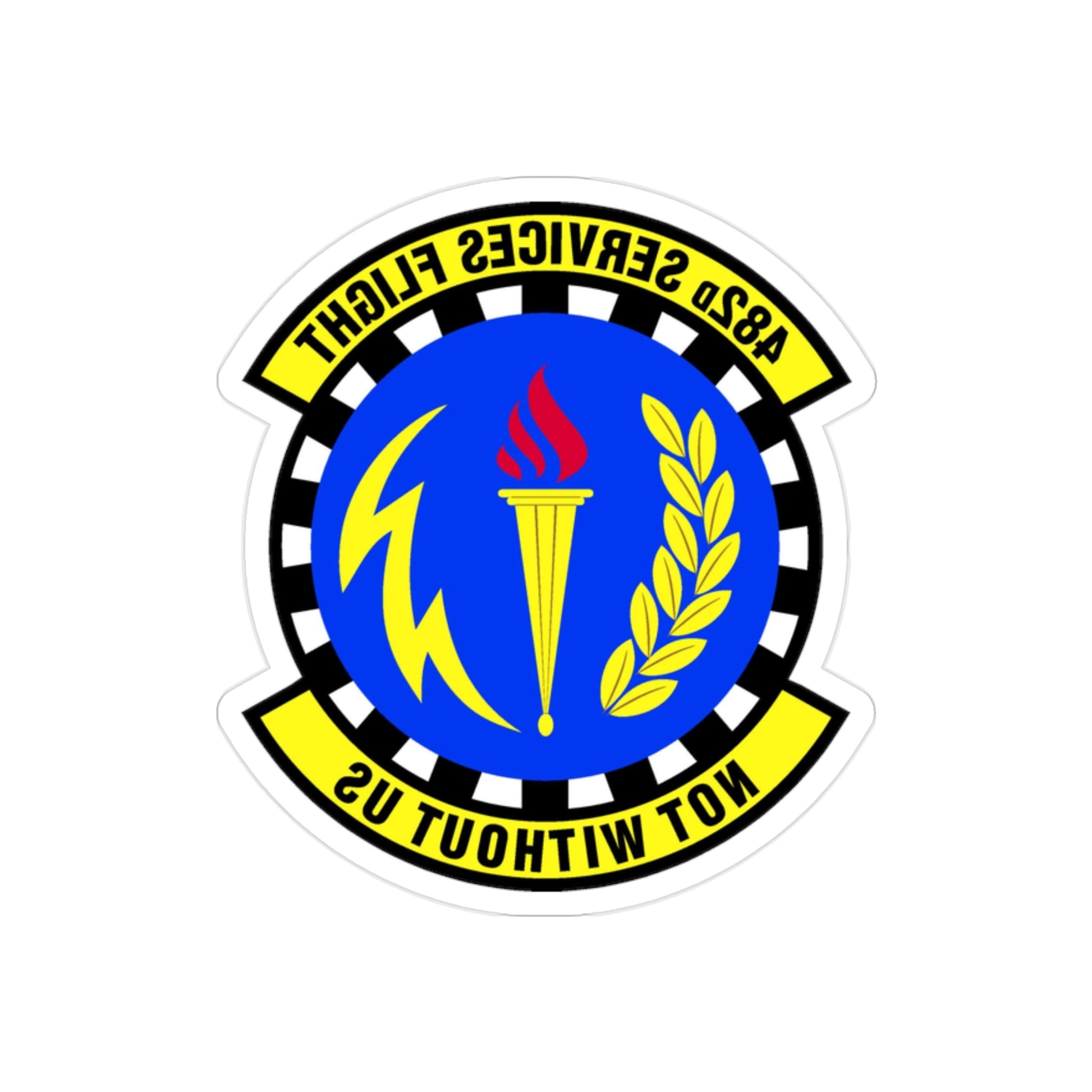 482d Services Flight (U.S. Air Force) REVERSE PRINT Transparent STICKER-2" × 2"-The Sticker Space